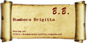 Bumbera Brigitta névjegykártya